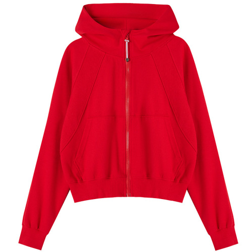 MoMoDa Spring Hooded Loose Sport Coat for Women, Zipper Casual Running Fitness Top Sweatshirt Yoga Wear