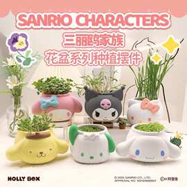 正版三丽鸥DIY种植摆件手办库洛米凯蒂猫桌面公仔玩偶礼物