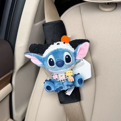 Sürətlər qutusu və əl tormozu başlıqları Doll Car Seat Belt - shoulder-pads-63-black-plush-genuine-squatting-stitch-cherry-puppy-black-butter-bib