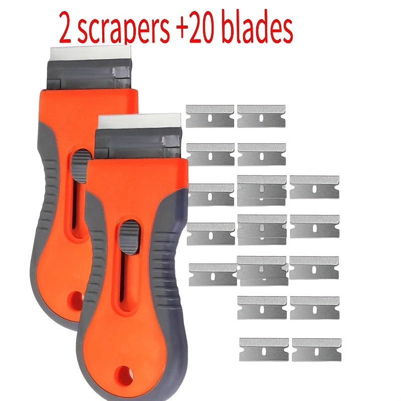 Cuchilla de limpieza multifunción raspador de eliminación de pegamento de doble cabeza eliminación de pegamento pequeña cuchilla herramienta de película de coche raspador de descontaminación de cocina