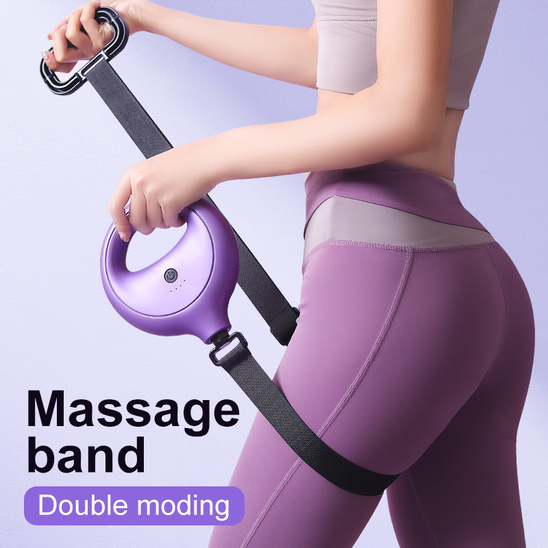 Cross-border portable vibrating muscle stretching massager, multifunctional full-body 4-speed interchangeable head electric massager
