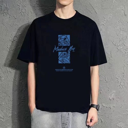 Awake Lion Summer National Trend T-Shirt for Men, Simple Loose Matchy Casual Short Sleeve Ins Trend Brand College Style Trend
