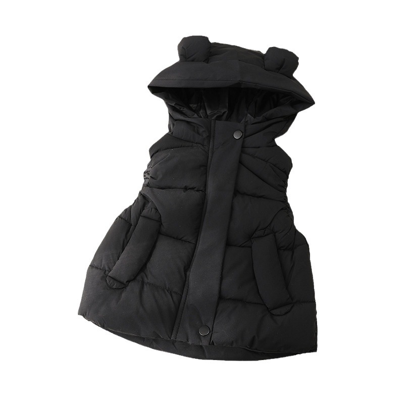 Chaleco con capucha y orejas para niños, acolchado, otoño/invierno