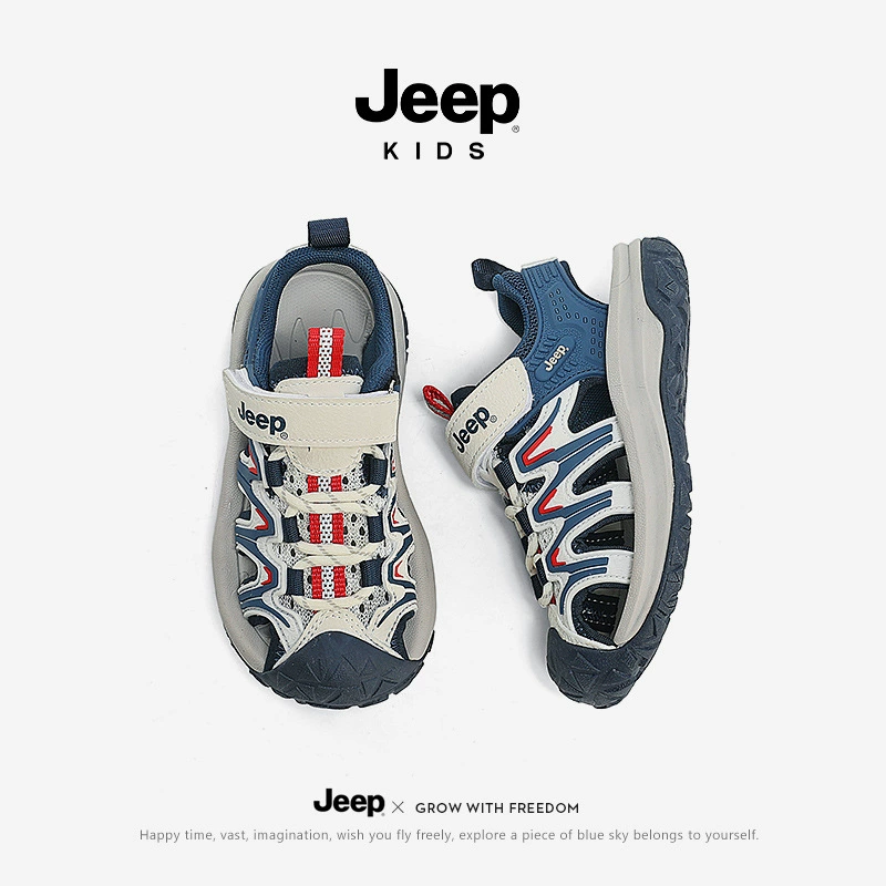Jeep, обувь для мальчиков, детская сумка, летние сандалии, дышащая нескользящая пляжная обувь