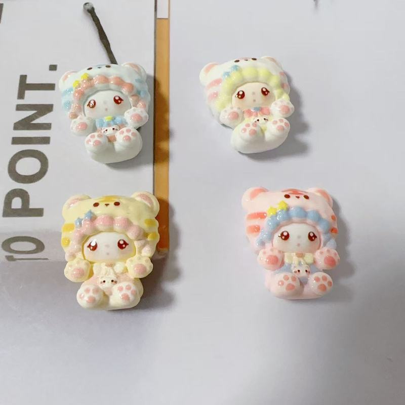 漫画かわいい動物着用猫樹脂アクセサリー手作り diy クリーム接着剤靴バックルヘアピンペンダントジュエリー材料|undefined
