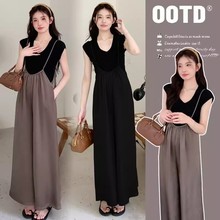 时尚宽松孕妇阔腿女2025夏季新款韩版网红吊带连体裤爆款背带长裤