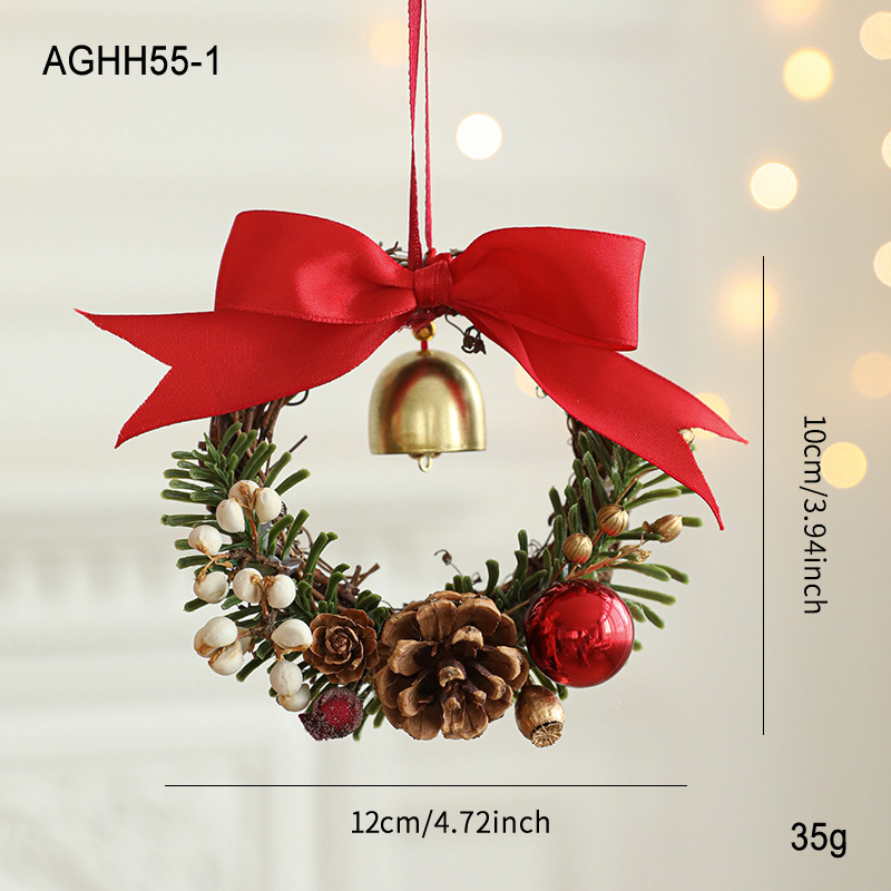 Nuevo arco de Navidad campana guirlanda puerta colgante árbol de Navidad pinos vinas colgante decoración de pared en stock