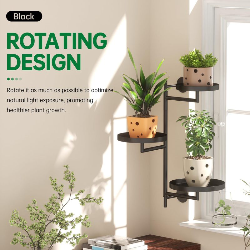 Amazon 窓植物スタンド屋内回転収納ラック鉄壁多層装飾ディスプレイラックバルコニー花スタンド|undefined