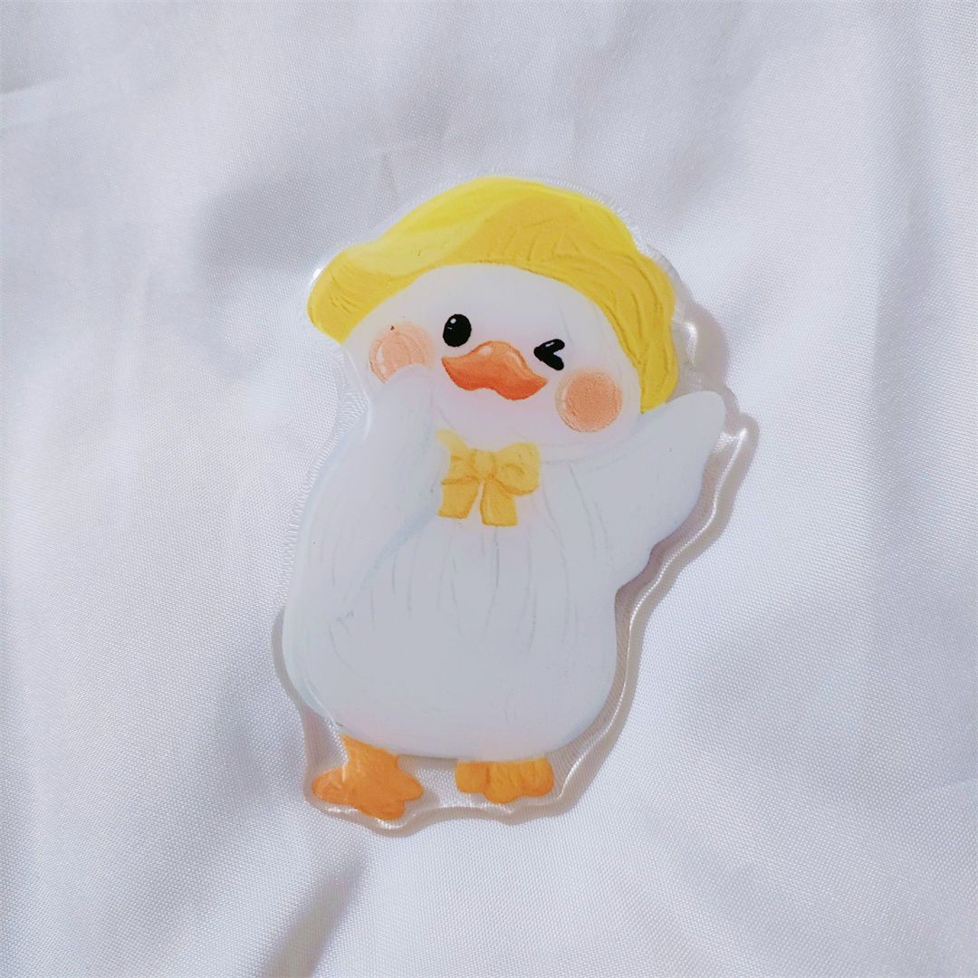 Corea del Sur ins estilo blanco pato epoxi airbag soporte lindo soporte plegable retráctil pasta dedo hebilla soporte del teléfono móvil