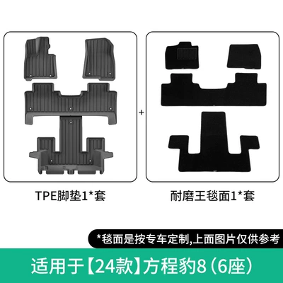 Suitable for 24 Models of Fangcheng Modelə uyğun ayaqaltı - 24-models-of-formula-leopard-8-double-layer-six-seatswear-resistant-king-floor-mats