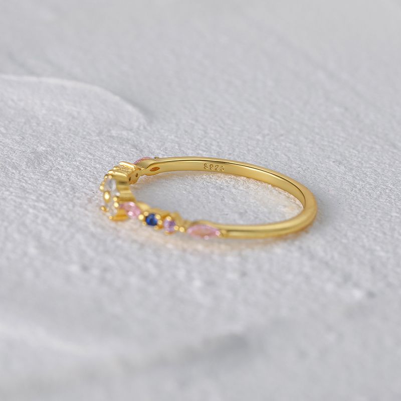 6g Weight Zircon Inlay Material Rings Classification 1 Piece Quantity Daily Occasion 925 Sterling Silver Material Geometric Pattern Women'S Gender Inlay Design Simple Style Style 925 Sterling Silver Zircon Geometric Rings 17