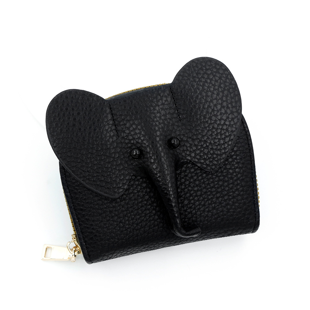 Nuevo bolso de tarjeta de órgano transfronterizo japonés ins personalidad creativa pequeña billetera pequeña con cremallera de elefante múltiple tarjeta de identificación