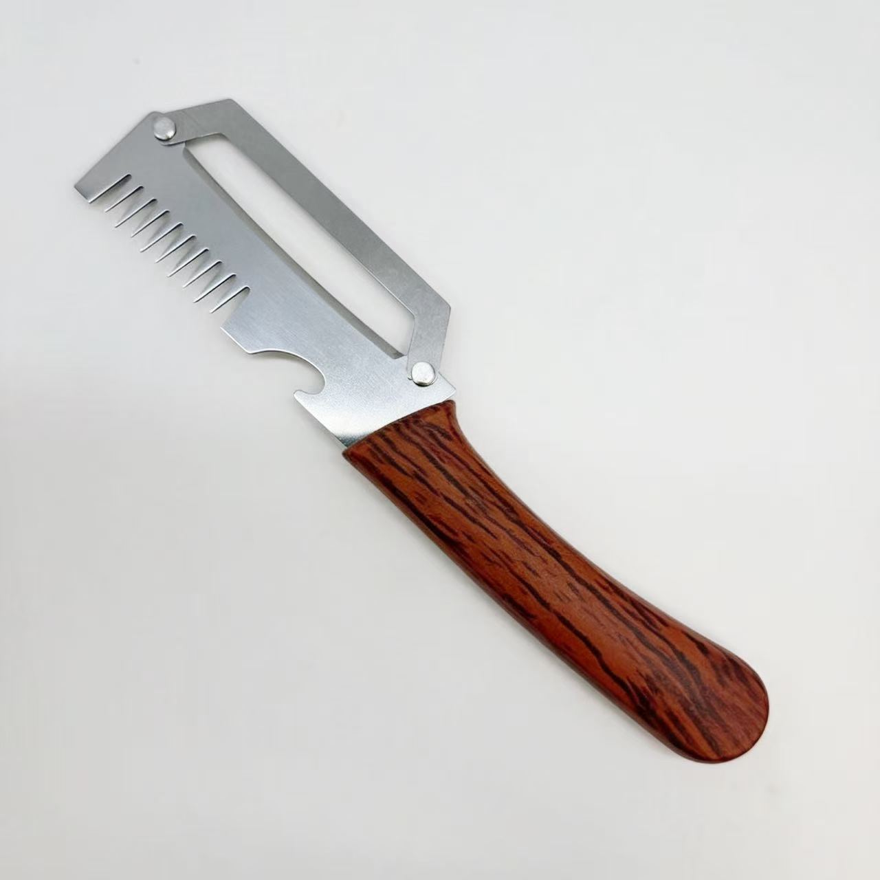 Nuevo cuchillo de corte multifuncional de acero inoxidable 3 - en - 1 cortador de cebolla raspador raspad image 7