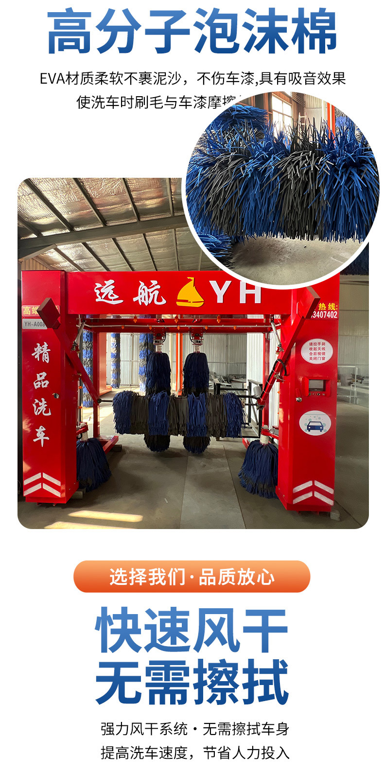 Portal-Type Fully Automatic Car Wash Machine, Commercial Car Wash Room Equipment, Contactless Intelligent Reciprocating Car Wash Machine