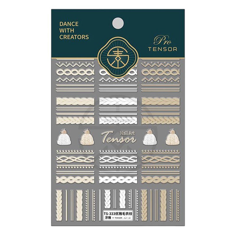 Magico japonés etiqueta engomada del clavo 5D pro esmerilado delgada etiqueta engomada del clavo del alivio transparente elegante suéter patrón TS333