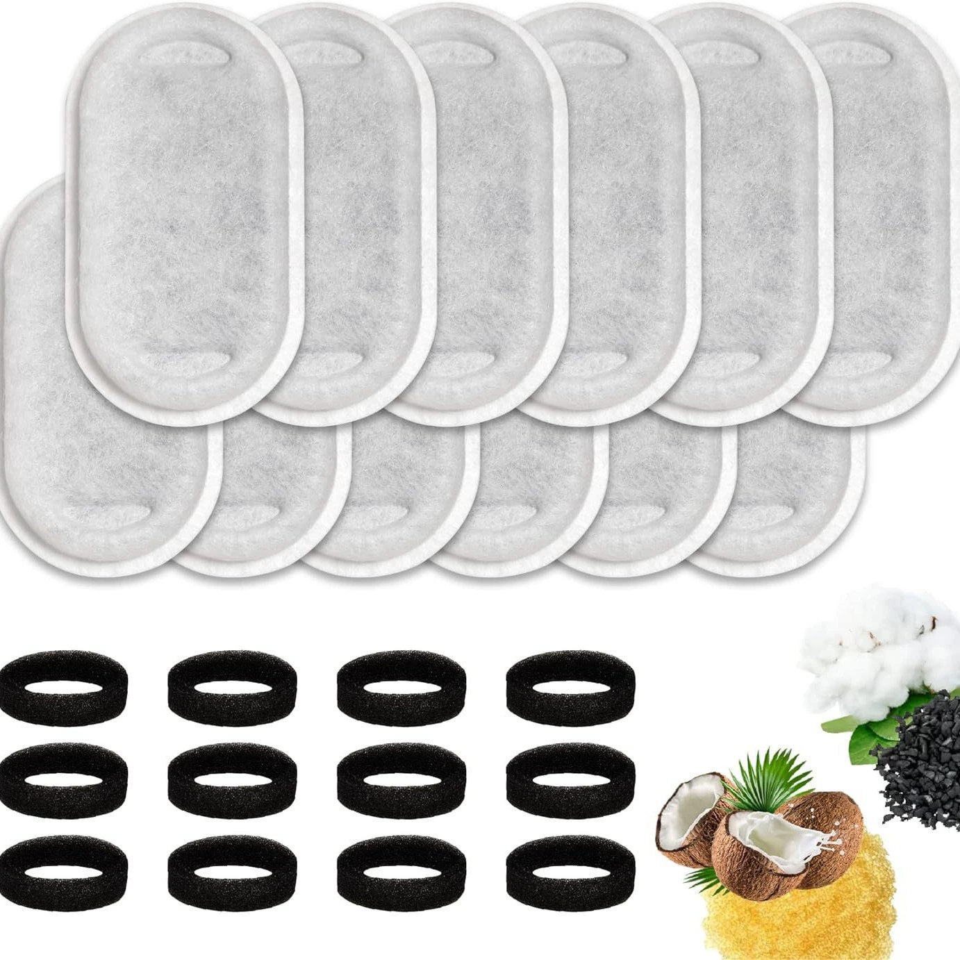 Амазонка горячей продажи питьевой воды для домашних животных Фильтр Фильтр для домашних животных Хлопок активированный уголь Фильтр для кошек и собак