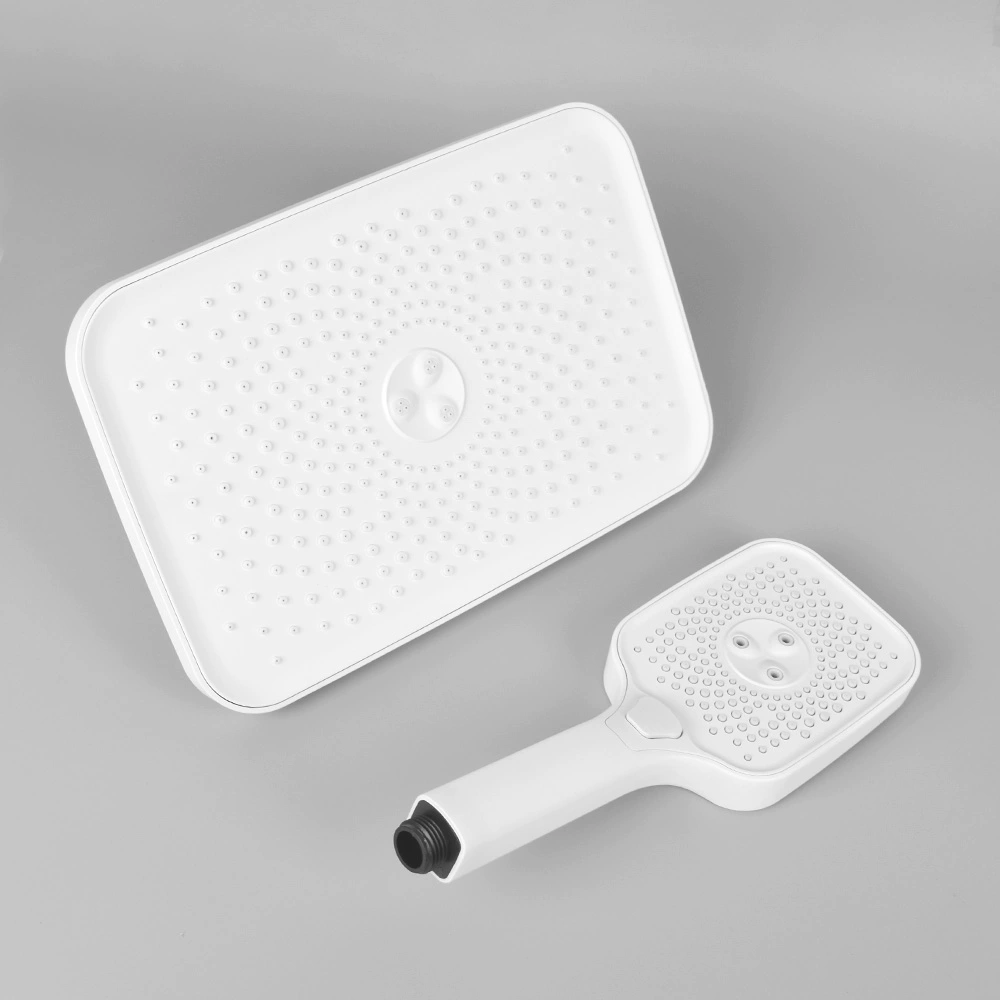 Набор для душа с под давлением для ванной комнаты в отеле с белой лотосовой насадкой и большой насадкой для дождевого душа.