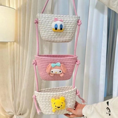 壁掛け収納バスケット、壁掛けバスケット、寮の部屋の収納ラック、壁掛けバッグ、綿糸編みの壁掛け収納バスケット、壁掛けバスケット
