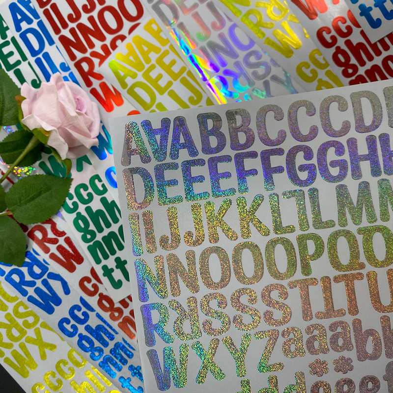 1 inch Laser Letter Sticker Self Adhesive Vinyl Mailbox Waterproof Self Adhesive Label Alphanumeric Sticker