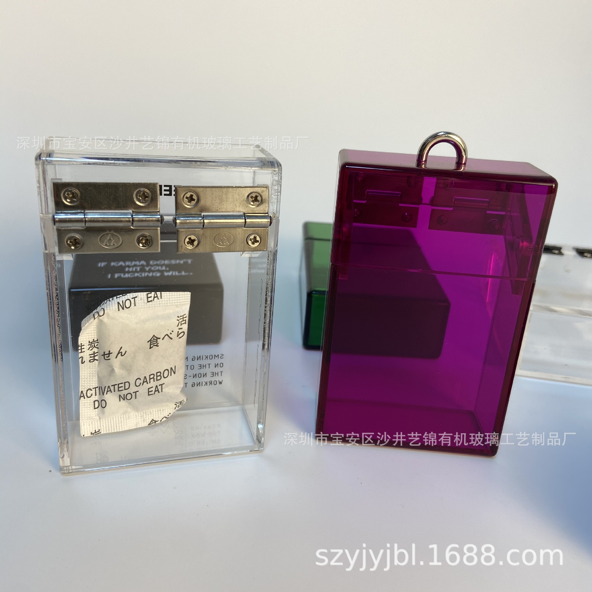 深圳厂家亚克力透明彩色烟盒挎包小盒子链条包有机玻璃跨境货源