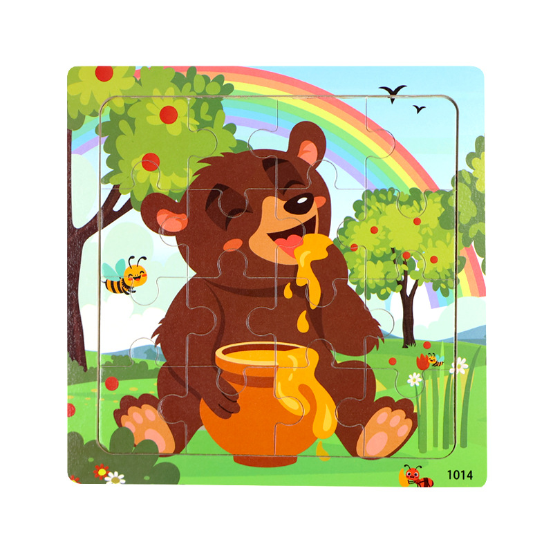 Puzzle plano de madera para niños pensamiento lógico juguetes de entrenamiento de mano movimiento fino