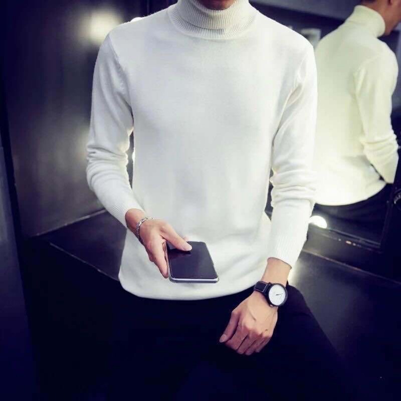 Autumn and Winter Men's Turtleneck Sweater, Korean Style Slim Fit Solid Color Knitwear, Fleece-Lined Thick Pullover Base Shirt, Trendy Men's Sweater Autumn and Winter Men's Turtleneck Sweater, Korean Style Slim Fit Solid Color Knitwear, Fleece-Lined Thick Pullover Base Shirt, Trendy Men's Sweater