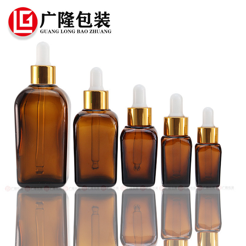 メーカーブラウン100mlエッセンス原液充填瓶透明茶色ガラス瓶20ml四方精油空瓶|undefined