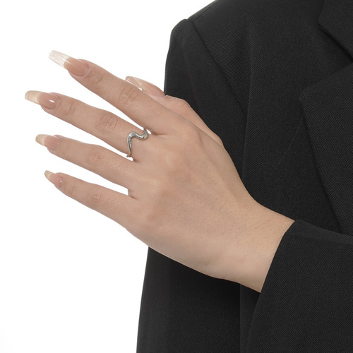 J1321 Ice Blue Epoxy Exotic Snake Ring for Women Non-Fading S925 Pure Silver High-Quality Jewelry Wholesale Original