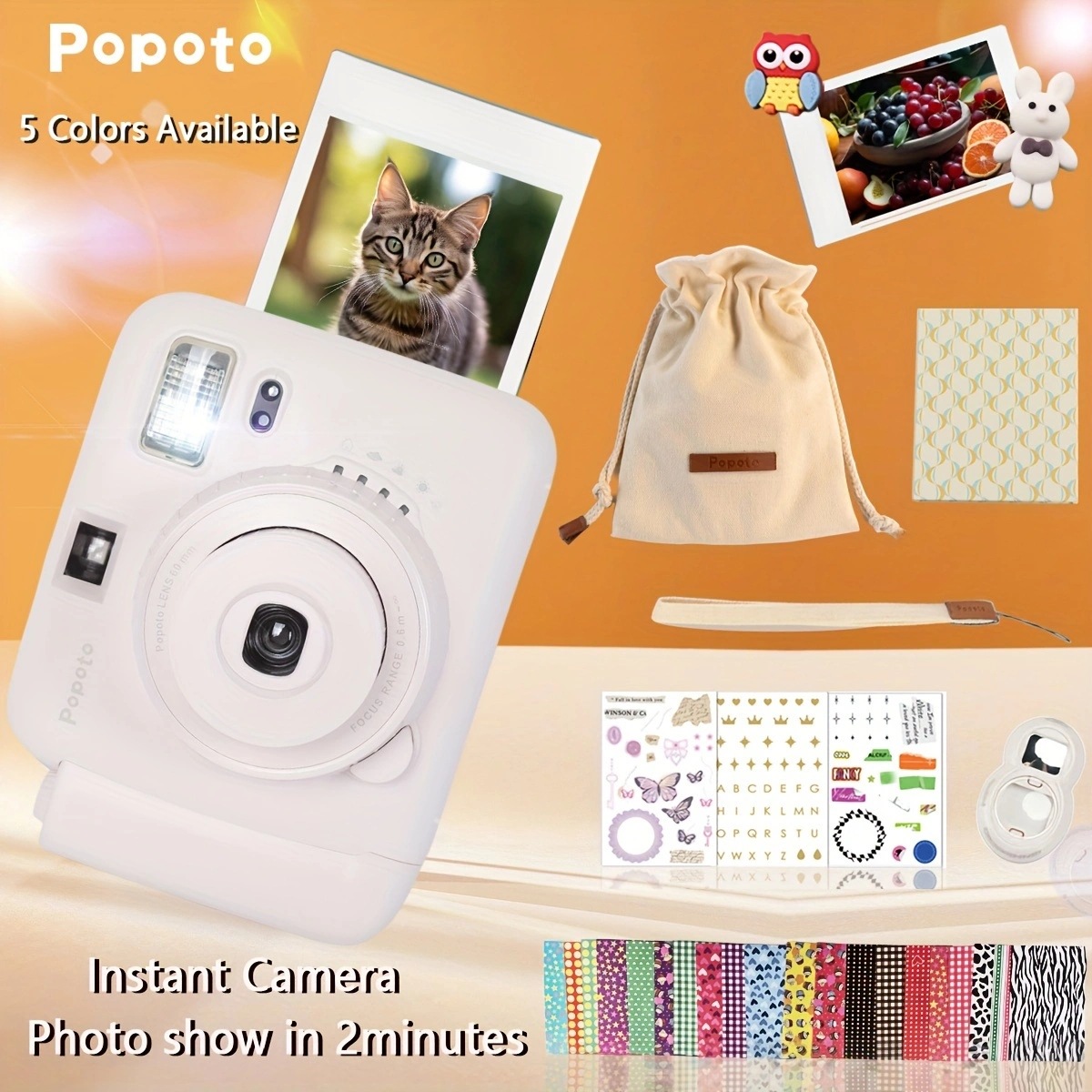Popoto-Porter Camera Student Party Gift Photo Travel Travel Portable Package with Porter Photo Paper