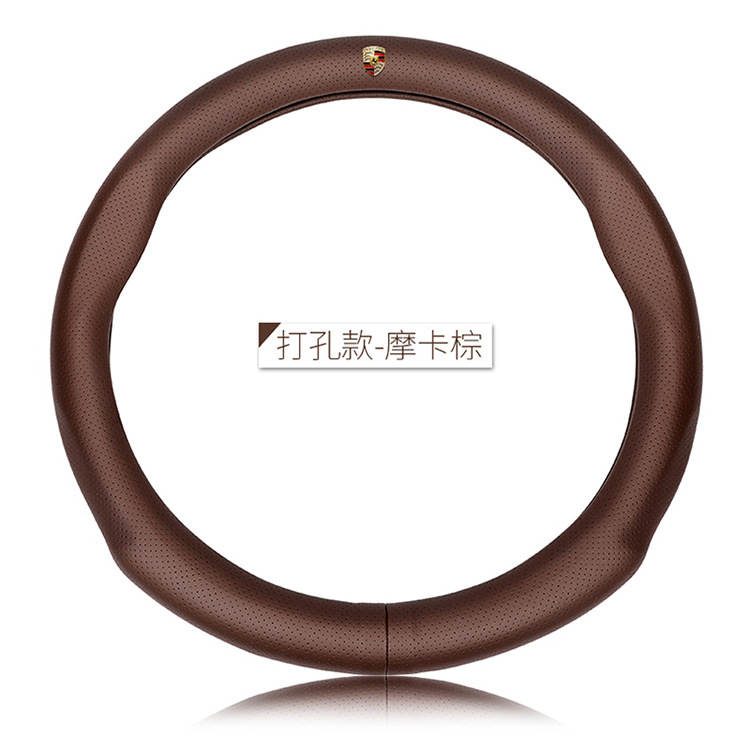Suitable for Audi steering wheel cover A6L A4L Q5L A3 A5 A7 A8L Q3 Q7 carbon fiber leather handle cover
