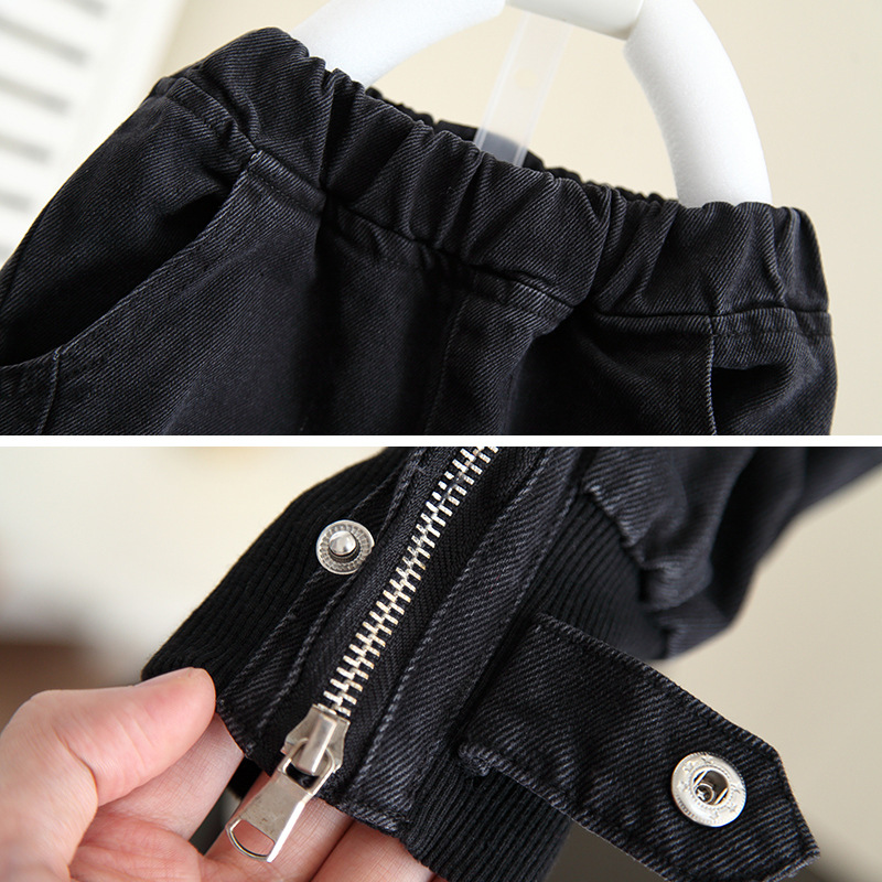 6125 Traje para niños Traje de dos piezas de mezclilla de otoño para niños 2024 Nuevo estilo Ropa de moda para niños