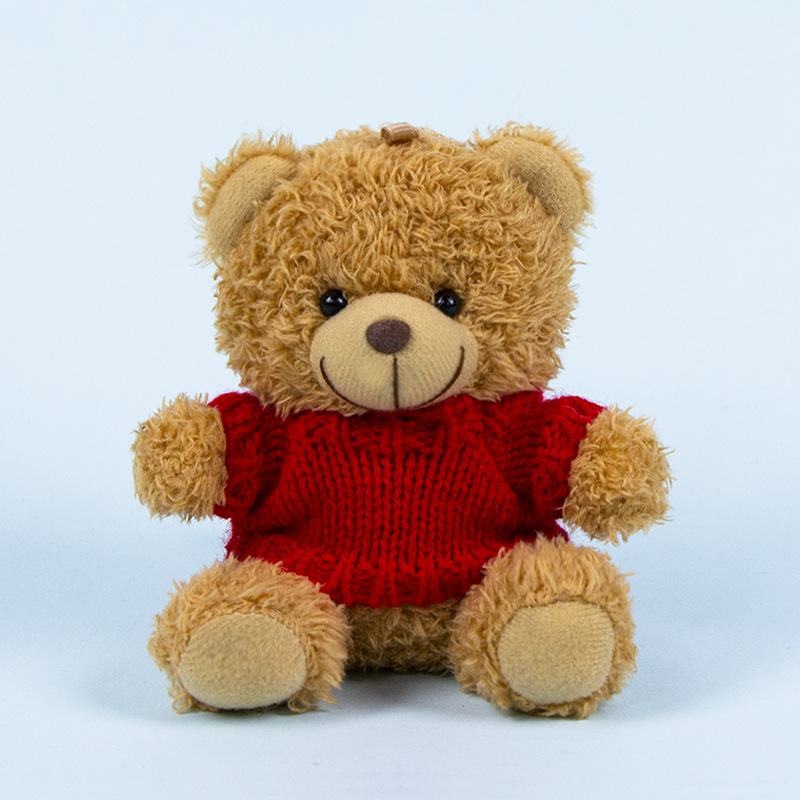 Lindo osito llavero colgante regalo creativo muñecas de peluche vestidas osito de peluche colgante de mochilas escolares para parejas