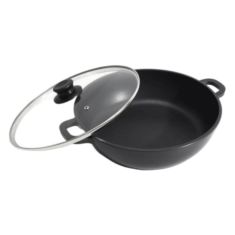 Chongqing olla de sopa caliente doble fondo plano olla de inducción de fuego abierto Universal