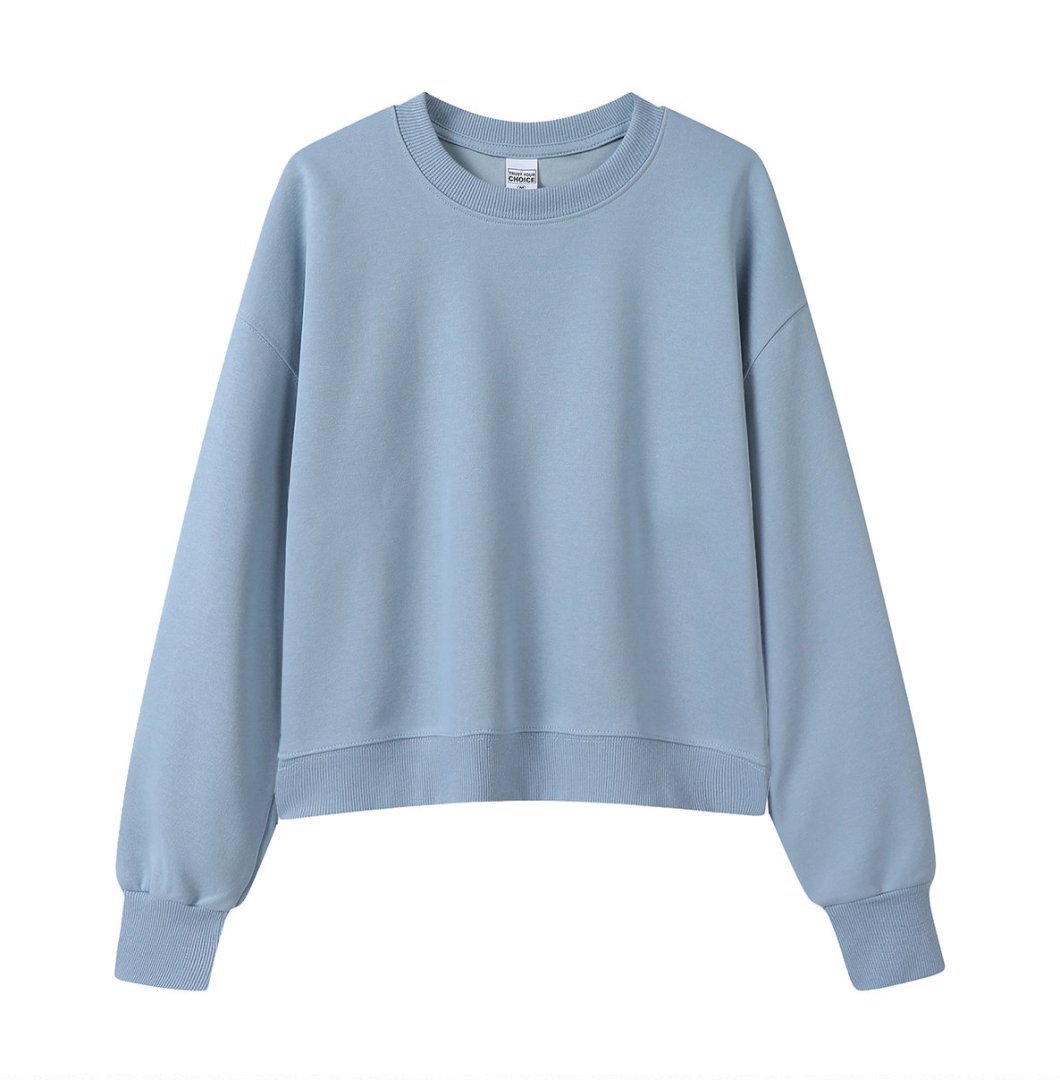 Marca de moda de color sólido con capuchón de plata, camiseta corta de hombro para mujeres otoño y invierno pesado 450g con camiseta con capuchón cálida y casual