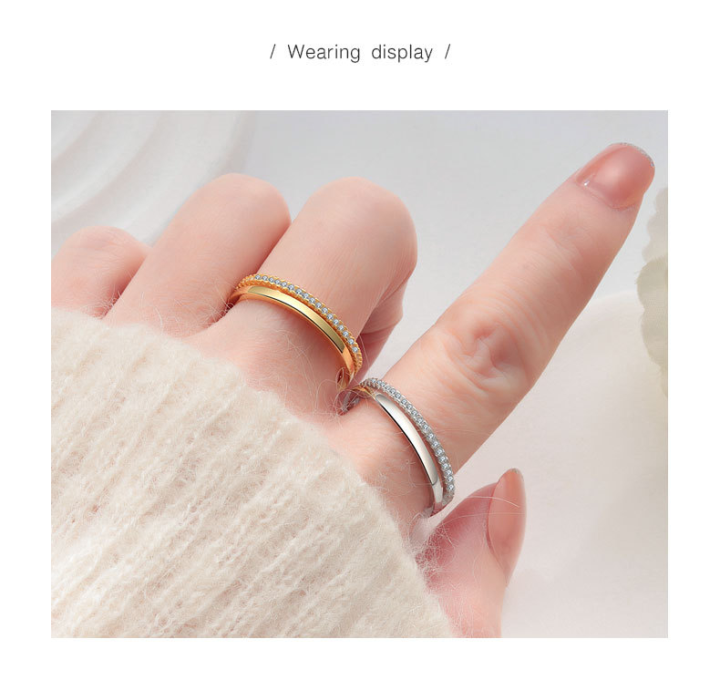 18K Gold Plated Plating Material 18K Gold Plated 925 Sterling Silver Geometric Rings 925 Sterling Silver Rings