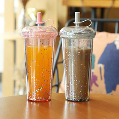 Instagram-worthy bubble tea cup with a cute donut design, featuring a straw—perfect for girls who love simplicity and portability!