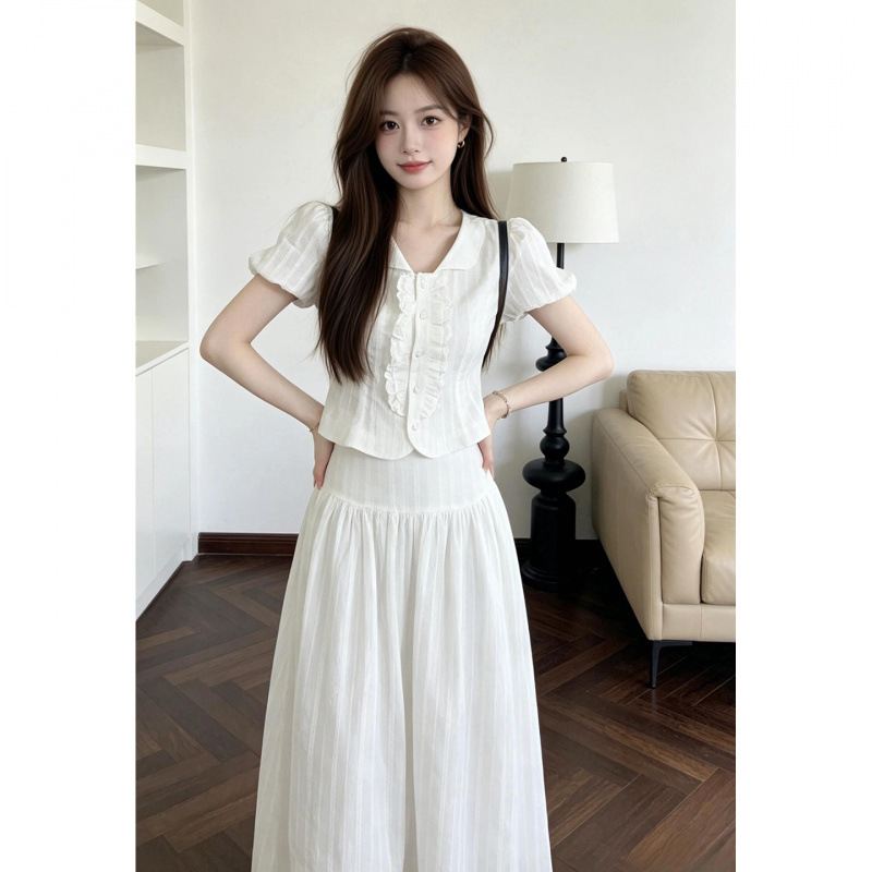 French-Style Elegant White Shirt Dress for Women, Summer 2026 New Model, Very Stylish Outfit, Complete Long Dress Set French-Style Elegant White Shirt Dress for Women, Summer 2026 New Model, Very Stylish Outfit, Complete Long Dress Set