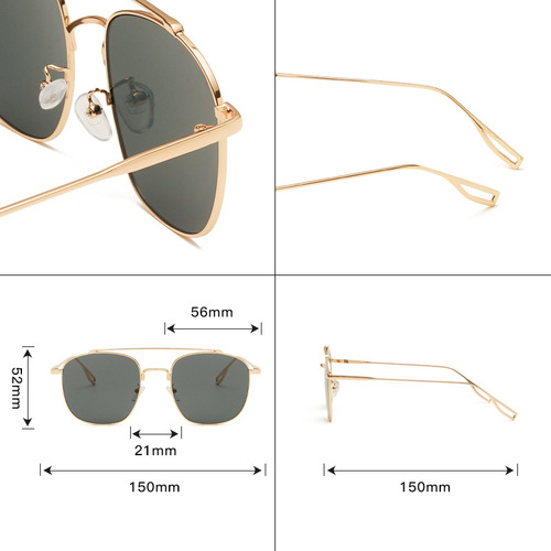金属大框太阳眼镜欧美复古潮流海洋片茶色墨镜遮阳镜跨境厂家