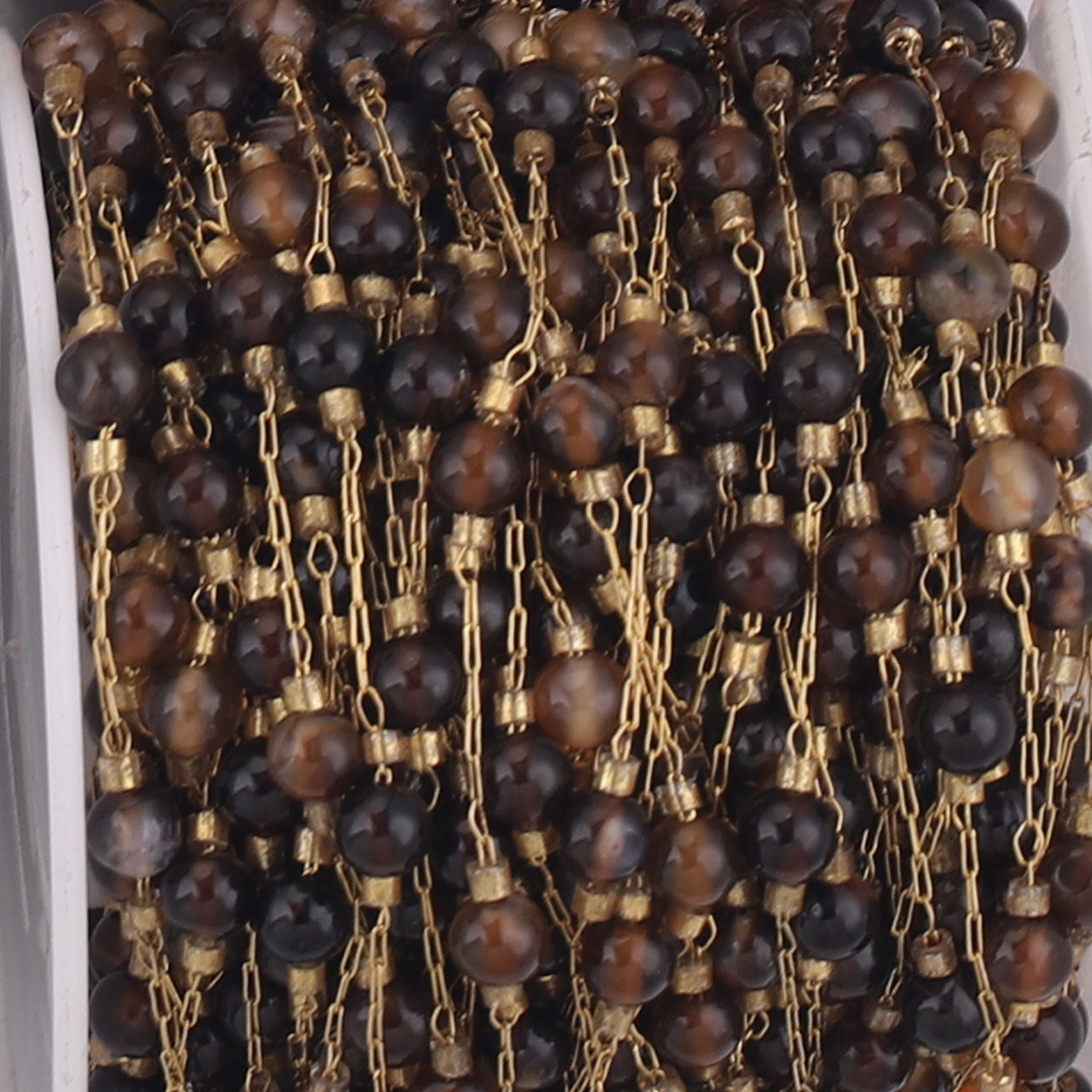 Cadena de piedra natural vacío chapado en oro de acero inoxidable cadena DIY pulsera collar suéter cadena accesorios de la joyería material