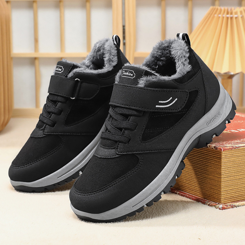 Zapatos de algodón para mujeres 2025 botas de algodón cálidas para parejas fábrica directa botas de nieve de mediana edad más gruesas