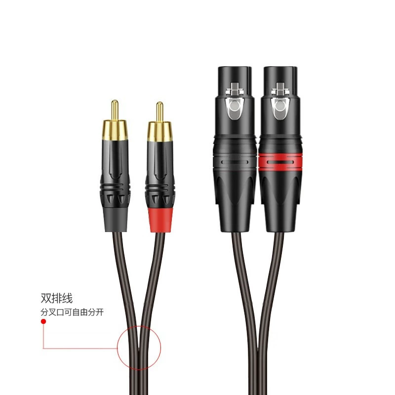 2RCA к 2 XLR женский аудио кабель, двойной лотос к двойному XLR женскому миксеру, кабель акустика усилитель