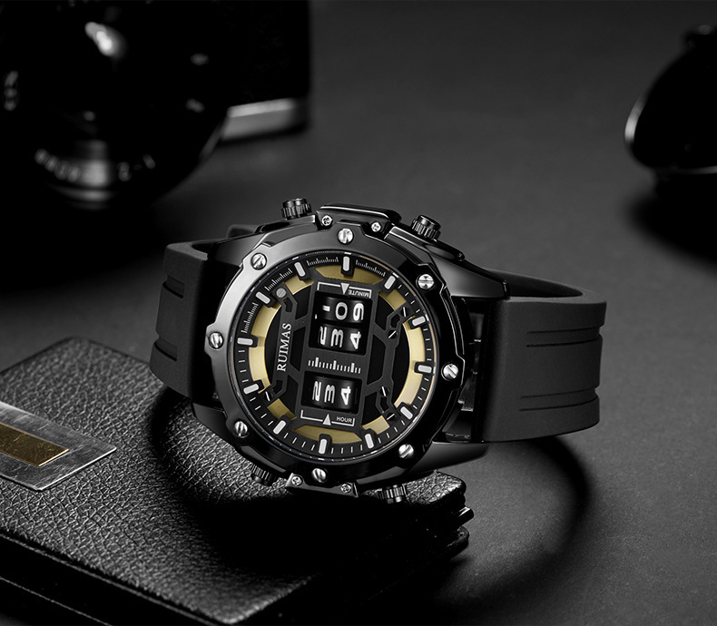 Orologio al quarzo da uomo moda con design a rullo impermeabile_voghion.com