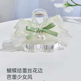 义乌厂家新款铃兰花蝴蝶结抓夹气质感鲨鱼夹超仙发夹女后脑勺发饰