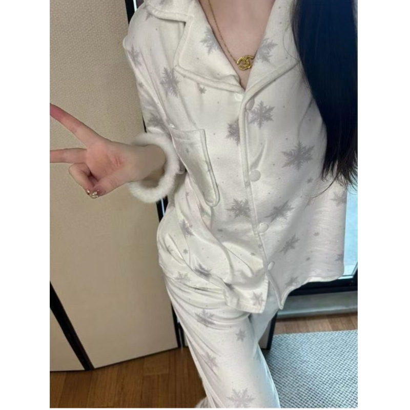 翻领工厂家居服季款源头克加厚开衫睡衣女冬海岛绒保暖长袖300