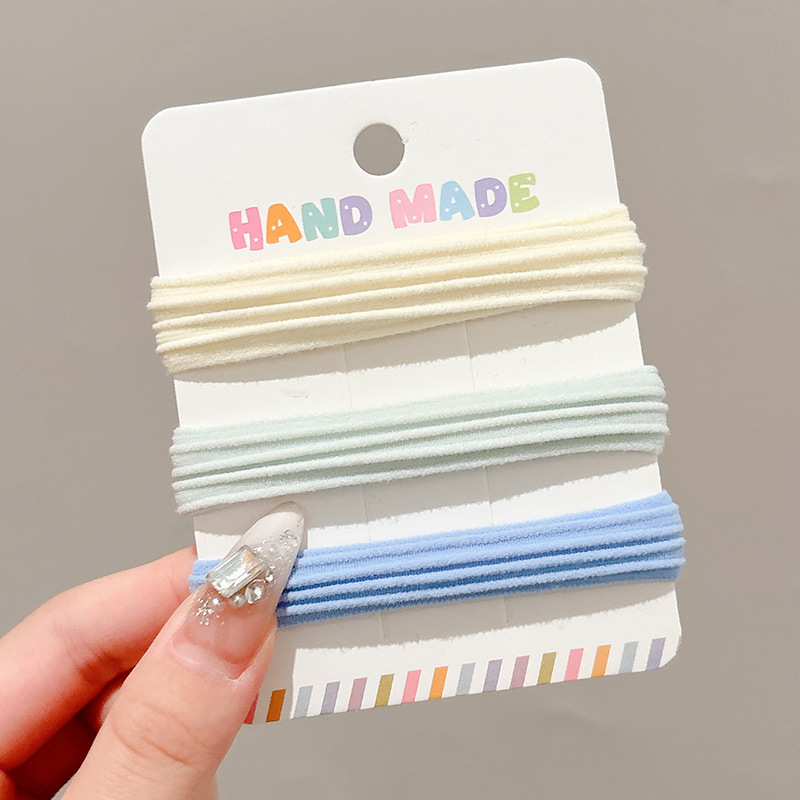 Cuerdas de cabello de alta elasticidad sin costura, anillo de cabello de cola de caballo, cuerdas de cabello de correa femenina, cuerdas de cabello de bola simple, cubierta de cuero cabelludo