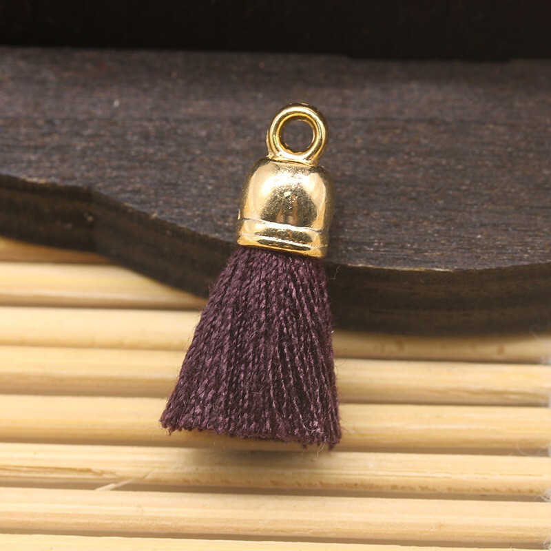 1cm Metal Cap Bell Polyester Cotton Mini Tassel Bag Keychain Pendant Clothing Accessories Vertical Tassel Ready Stock