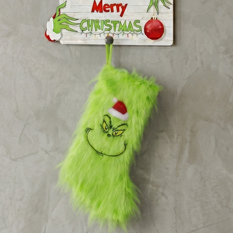 Christmas Stockings 20inch Green Furry Monster Christmas Stocking Gift Bag Grinch Christmas Stocking Fireplace Decoration Christmas Stockings 20inch Green Furry Monster Christmas Stocking Gift Bag Grinch Christmas Stocking Fireplace Decoration