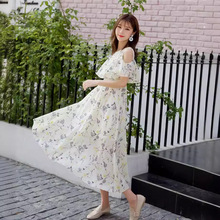 碎花雪纺裙海边度假沙滩裙2026夏季新款长款连衣裙雪纺连衣裙