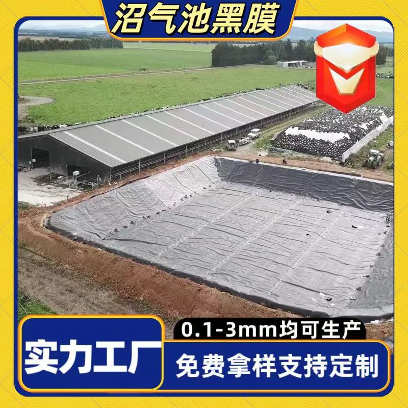 沼气池黑膜1.5mm黑色抗老化氧化塘沉淀池防渗hdpe土工膜