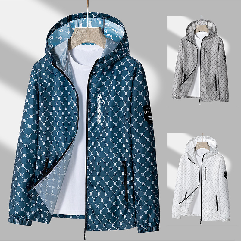 2024 moda nueva chaqueta de protección solar para hombres abrigo delgado de verano deportivo al aire libre transpirable anti-UV ropa de piel image 2